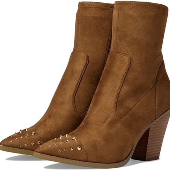 MICHAEL MichaeL Kors Dover Studded Faux Suede Boot Luggage Size 5.5 - Picture 1 of 16